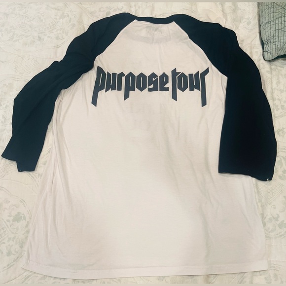 RARE Justin Bieber Purpose Tour quarter sleeve tshirt - Picture 3 of 4